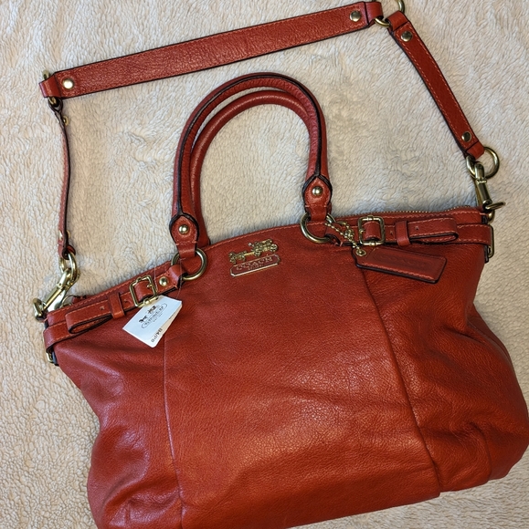 Coach Lindsey Satchel NWT Persimmon orange color. - Picture 6 of 12